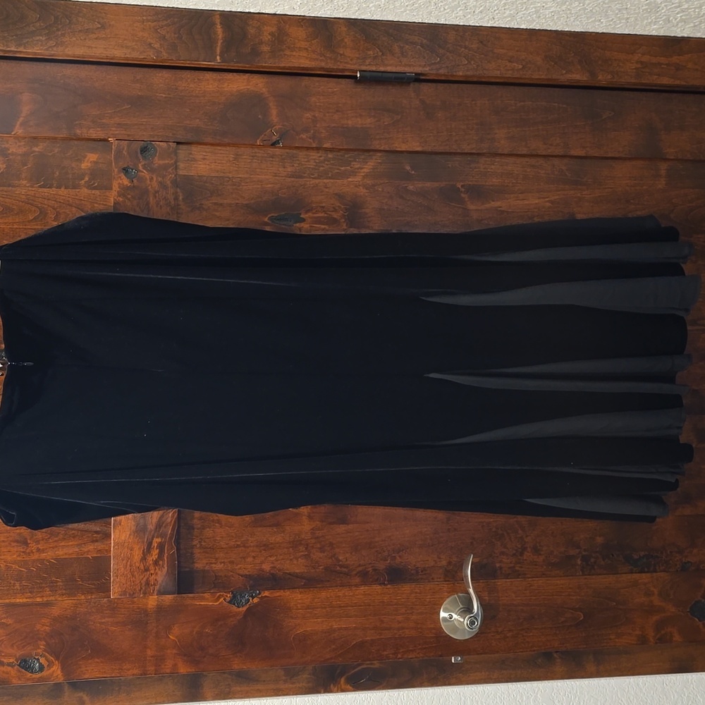 Midnight Velvet  Black Velvet Sheer Panel Maxi Skirt sz 3X
